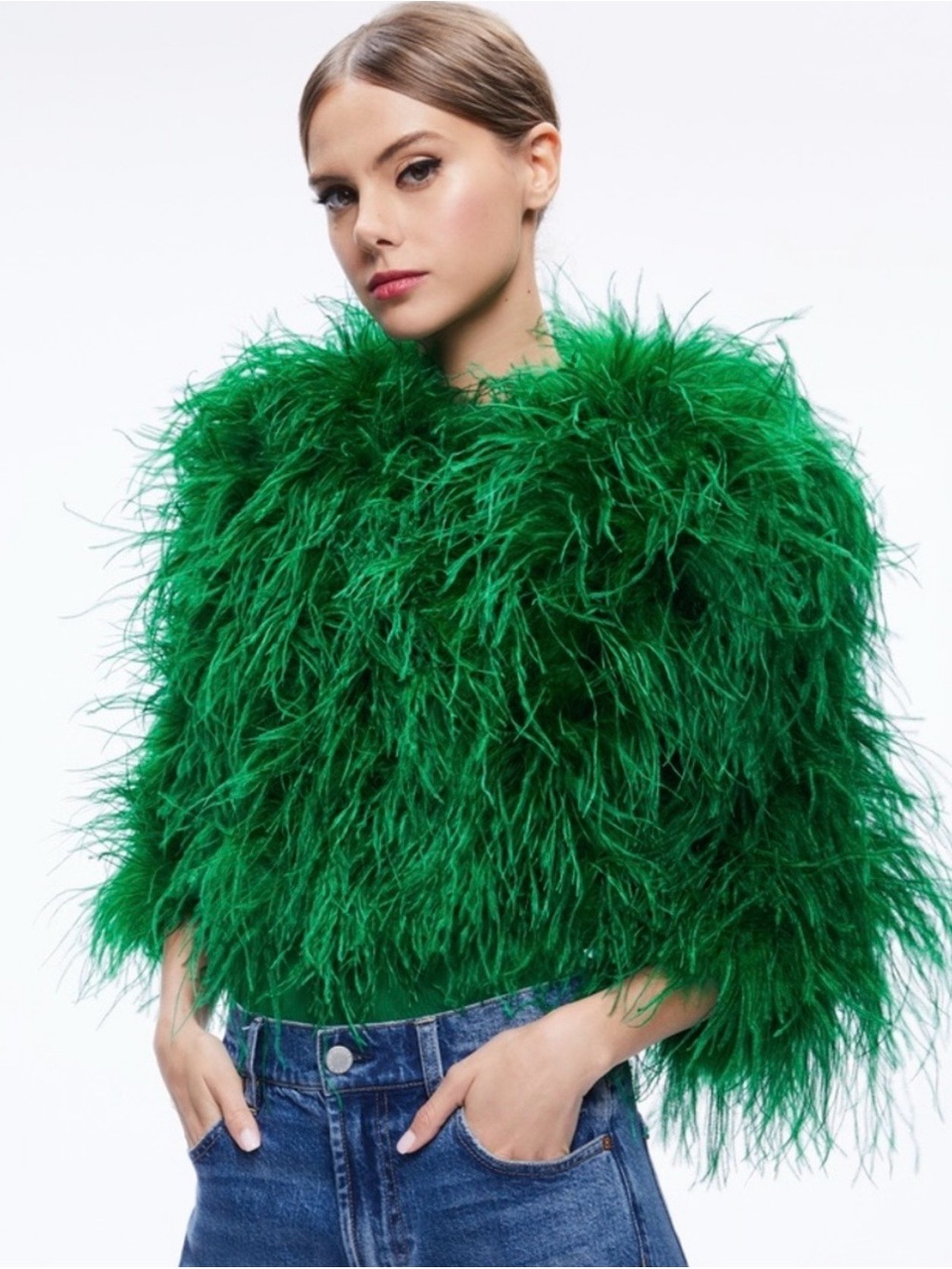 Alice + Olivia Kidman feather jacket